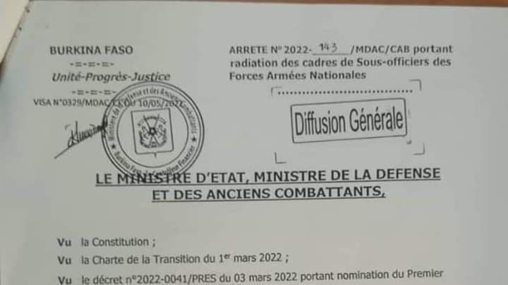 Burkina Faso : Forces armées nationales, 06 gendarmes radiés pour convenance personnelle