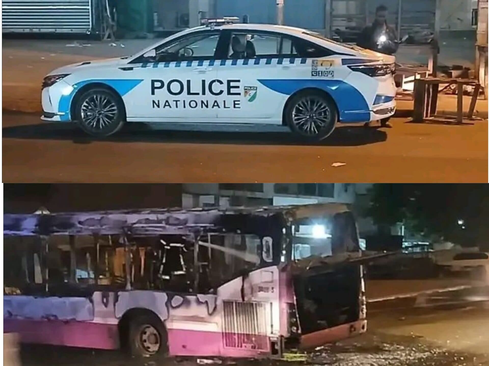 Côte d'Ivoire : Yopougon, un véhicule de police et un bus détruits dans une attaque nocturne