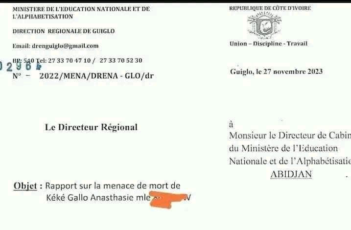 Côte d'Ivoire : À peine l'affaire de la tuerie à Man résolue, une enseignante et ses enfants menacés par un enseignant à Guiglo