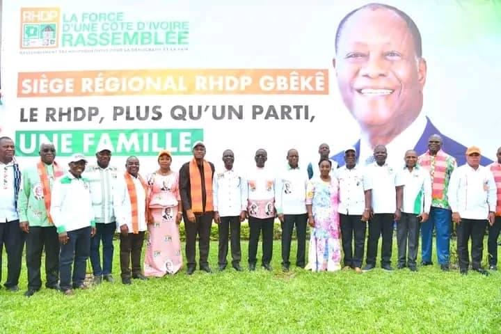 Côte d'Ivoire : Locales 2023 dans le Gbêkê, Ahoussou invite les populations à suivre les 9 candidats RHDP choisis par Ouattara