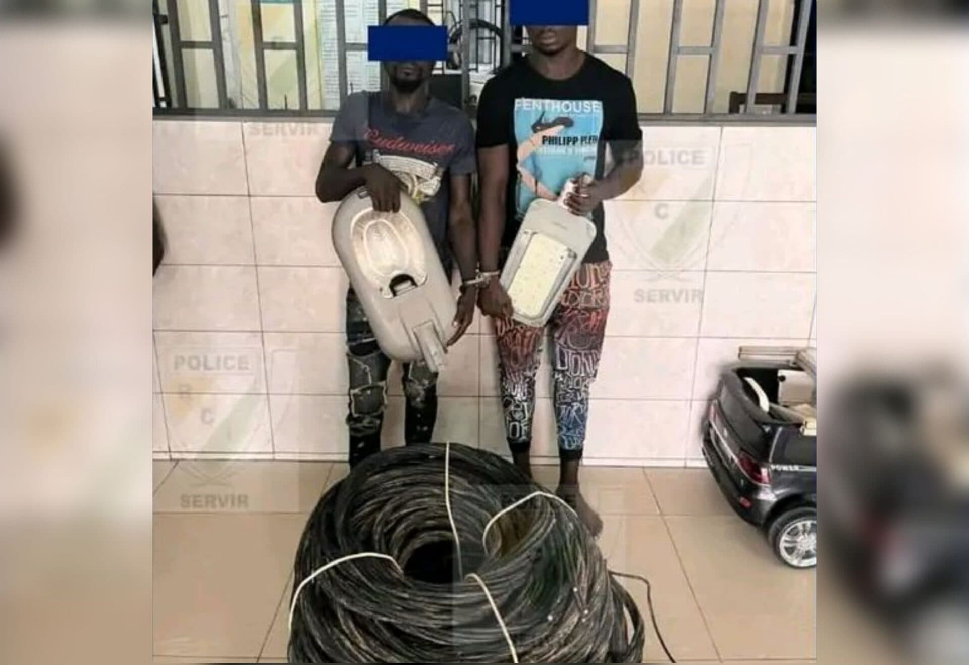 Côte d'Ivoire : Deux voleurs de câbles électriques et lanternes électriques mis aux arrêts