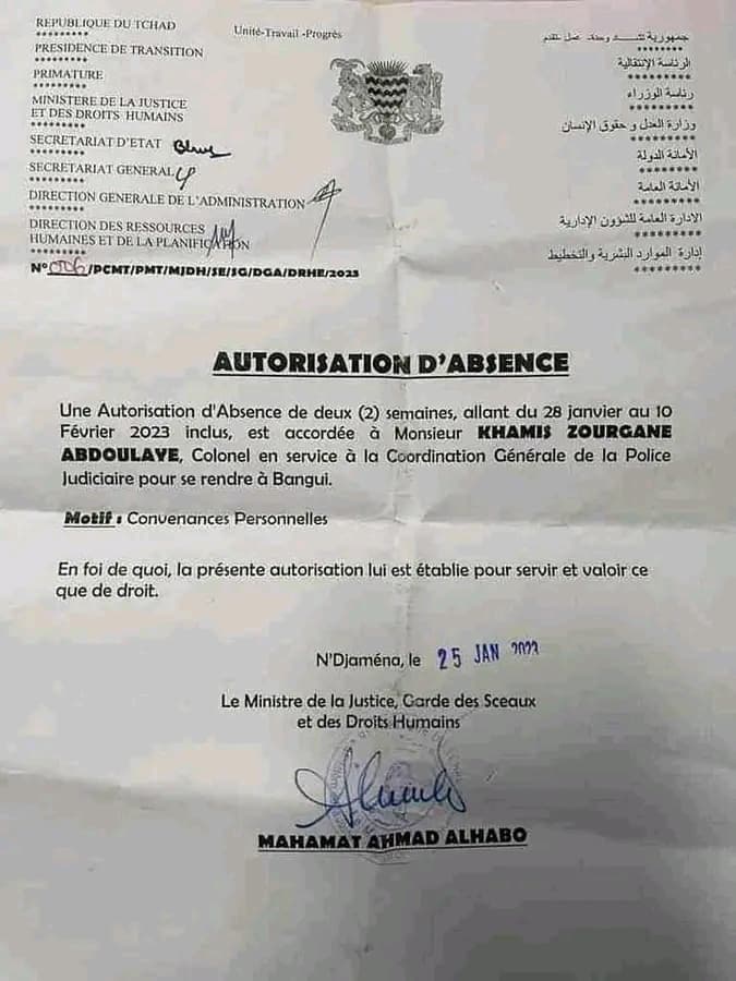 Centrafrique : Un colonel de l'armée tchadienne a été arrêté à l'aéroport de Bangui