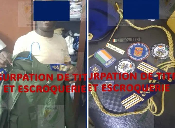 Côte d'Ivoire : Bonoua, un faux lieutenant-colonel des FACI mis aux arrêts