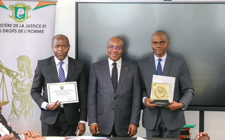 Côte d'Ivoire : Les 2e et 3e lauréats du ministère de la Justice et des Droits de l’Homme au prix national d'excellence 2023 célébrés