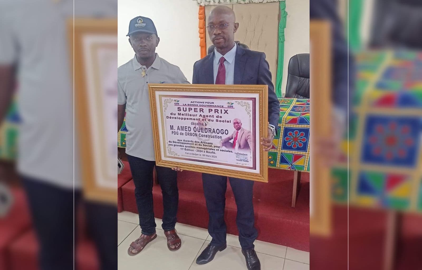 Côte d'Ivoire : Bouaflé, développement local et social, Ouedraogo Hamed reçoit un prix