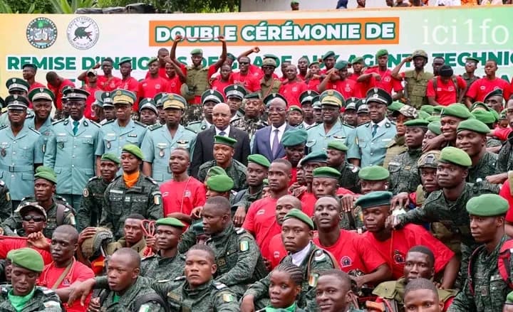 Côte d'Ivoire : Assahoré préside la remise d’insignes à l’ENEF et d’attributs commando à la BSSI