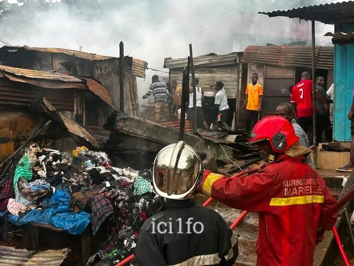 Côte d'Ivoire : Aboisso, d'importants dégâts matériels constatés après l'incendie du marché central